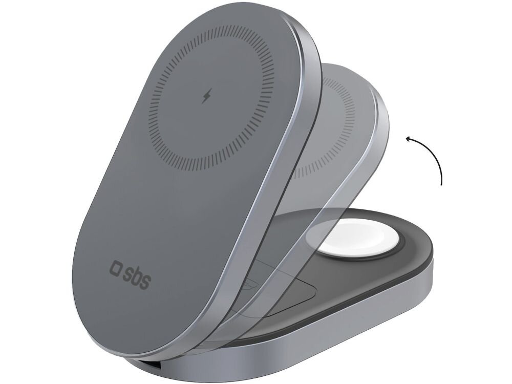 Ładowarka indukcyjna SBS 3w1 15W Czarny Qi2 MagSafe