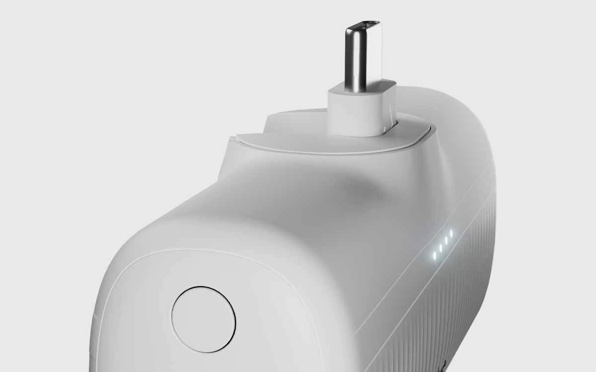 Powerbank SBS EcoPower moc ładowania 10 W szybkie ładowanie Zoptymalizowany przepływ energii - powerbank od boku, widoczne kropki od stanu baterii