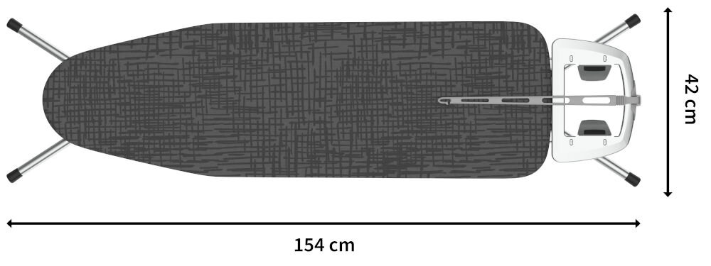 Deska do prasowania RORETS Athena Structure Grey 120 x 38 cm pełne wymiary