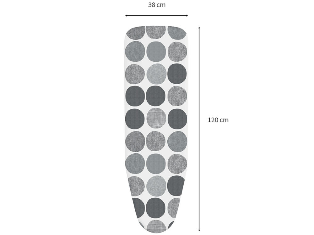 Deska do prasowania RORETS Athena Dots Grey 120 x 38 cm blat wymiary 38 x 120 cm z metalowej siatki komfort użytkowania siatkowa struktura wspomaganie przepływu pary poprawa jakości prasowania szybszy proces prasowania bardziej wygładzane ubrania starannie lepsze odprowadzanie wilgoci przyspieszony proces suszenia gniazdo elektryczne przedłużacz 2 m wygoda