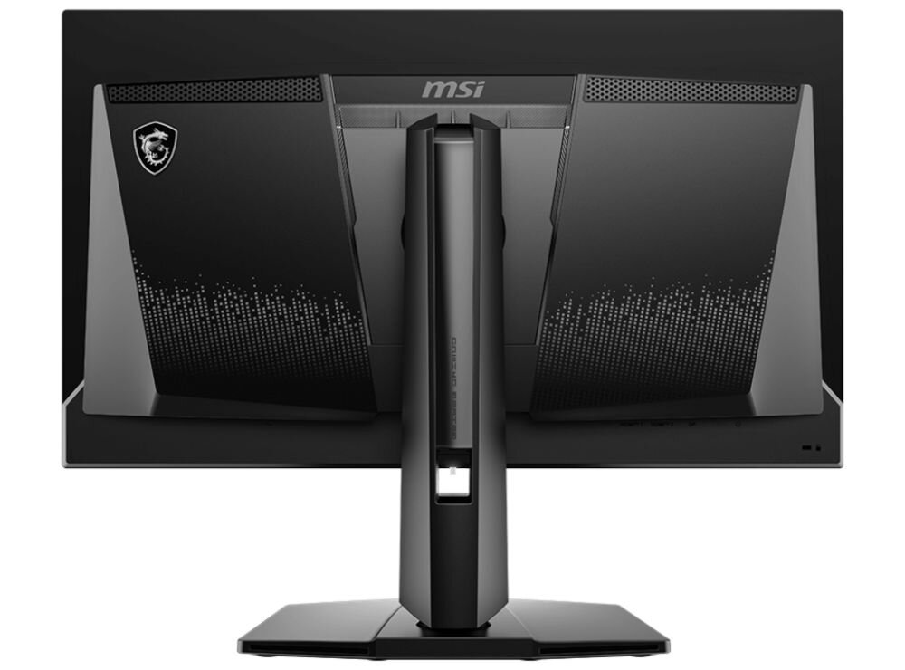 Monitor MSI Mag 271QP QD-OLED X24 26.5 cala 2560x1440px 240Hz 0.03ms [GTG] prezentacja tylnej obudowy monitora regulacja kąta nachylenia ekranu od -5° do 20° dostosowanie do indywidualnych preferencji standard VESA 100 mm montaż na uchwytach ściennych lub ramionach