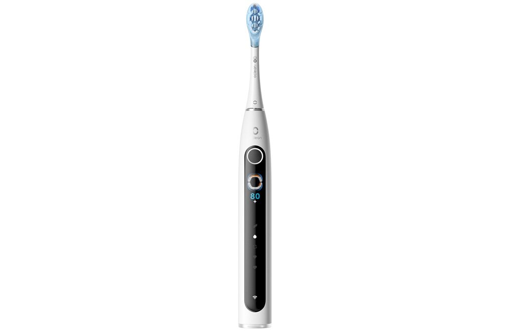 Szczoteczka soniczna OCLEAN X Pro 20 Biały statystyki czyszczenia, wbudowany ekran LCD, obszary dokładniejszego szczotkowania