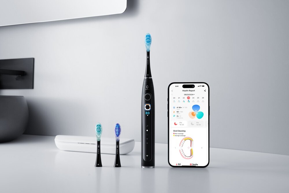 Szczoteczka soniczna OCLEAN X Pro 20 Czarny wbudowane Wi-Fi, Bluetooth, dedykowana aplikacja mobilna