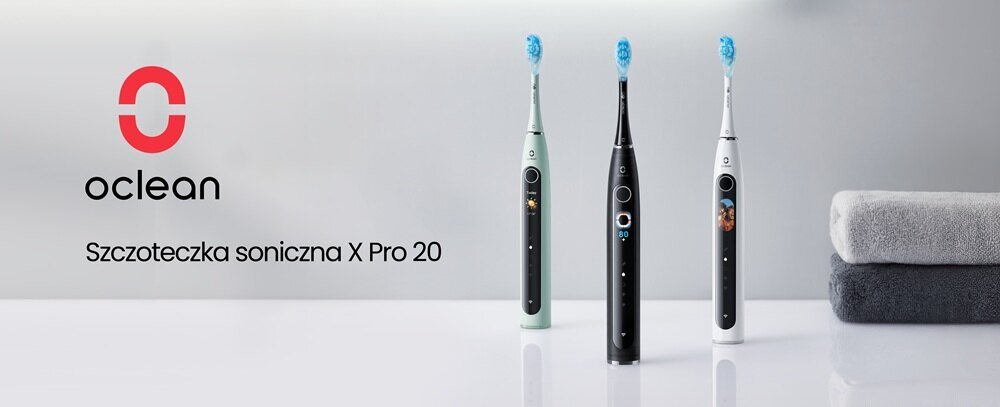 Szczoteczka soniczna OCLEAN X Pro 20 Miętowy kv początek opisu