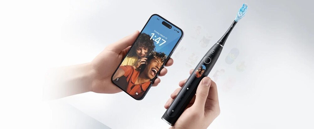 Szczoteczka soniczna OCLEAN X Pro 20 Miętowy statystyki czyszczenia, wbudowany ekran LCD, obszary dokładniejszego szczotkowania