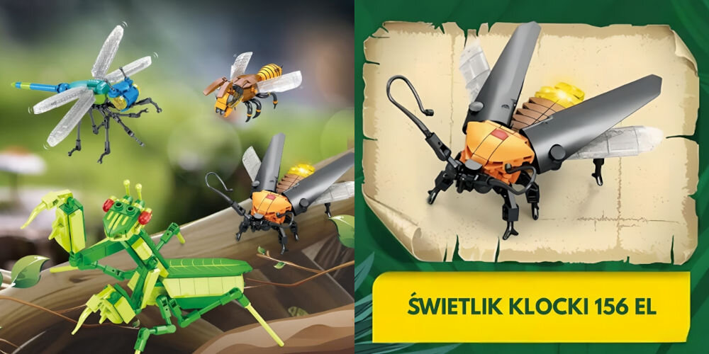 Klocki plastikowe QBI Insect world Świetlik C0633-3 kolekcja owadów świetlik