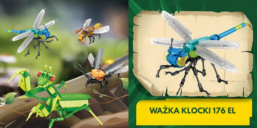 Klocki plastikowe QBI Insect world Ważka C0633-4 kolekcja owadów świetlik
