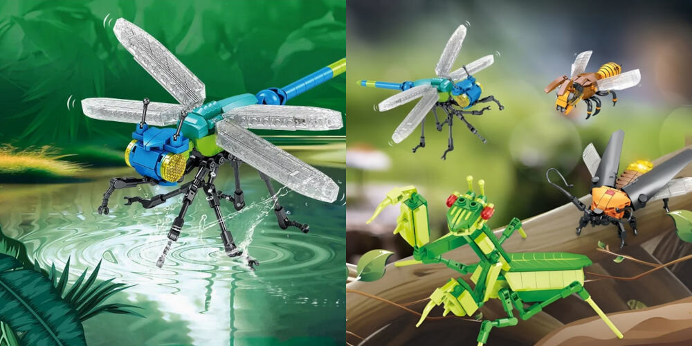 Klocki plastikowe QBI Insect world Ważka C0633-4 kolekcja owadów świetlik