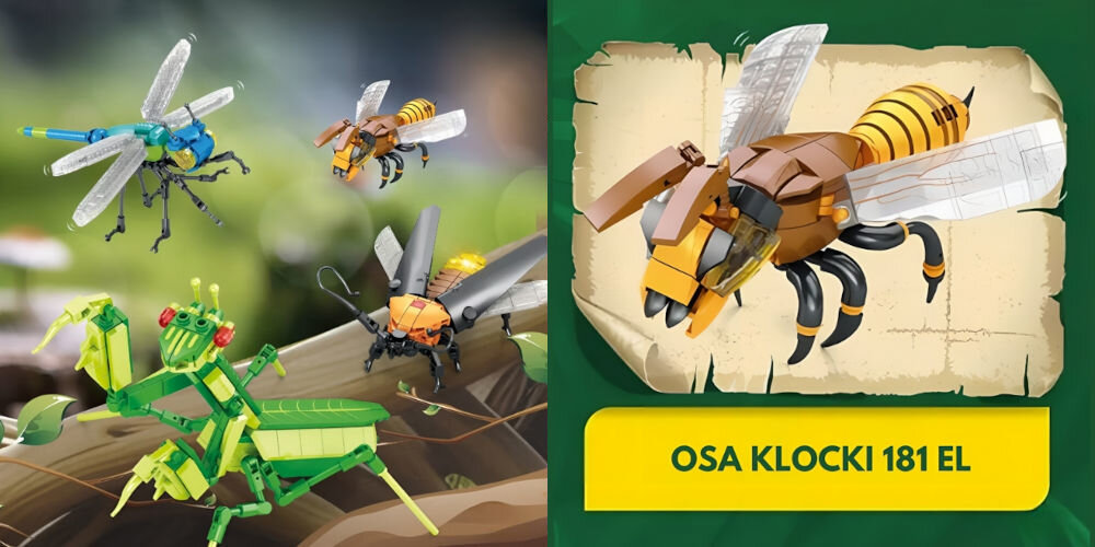 Klocki plastikowe QBI Insect world Osa C0633-1 kolekcja owadów świetlik