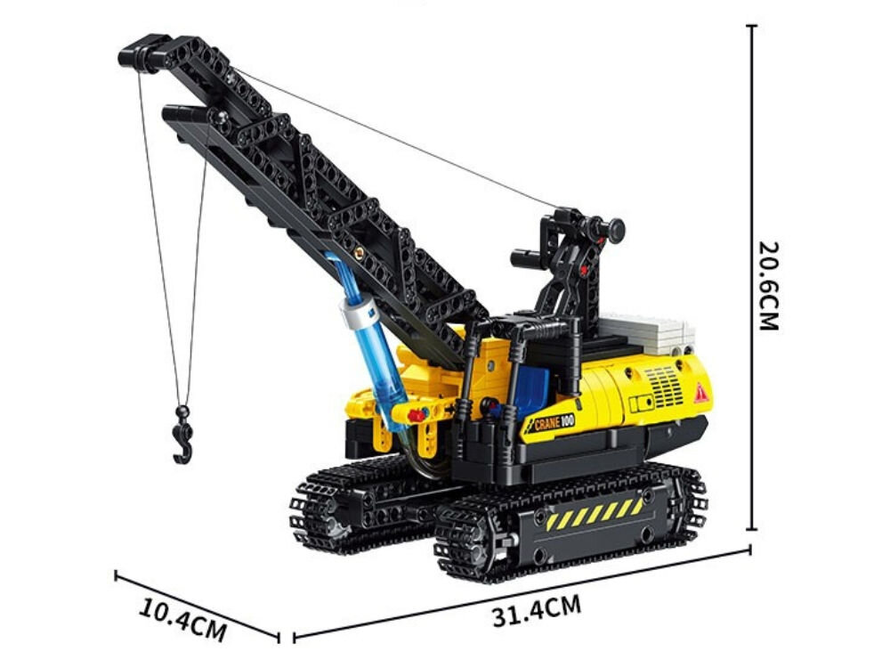 Klocki plastikowe QBI Dźwig FC9222 wymiary wysokość 16,4 cm szerokość 12,9 cm długość 30,8 cm