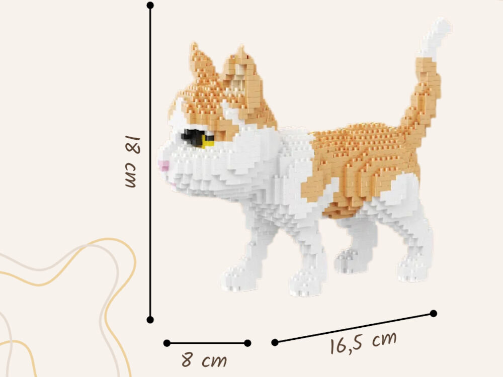 Klocki plastikowe QBI Chodzący kot SA241030 wymiary 18 cm wysokości 8 cm szerokości 16,5 cm długości