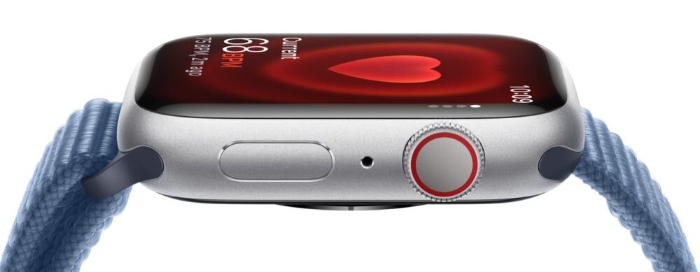 Smartwatch APPLE Watch 9 ekran bateria czujniki zdrowie sport pasek ładowanie pojemność rozdzielczość łączność sterowanie krew puls rozmowy smartfon aplikacja