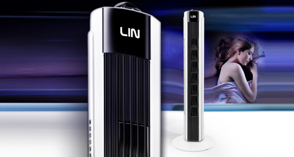 WENTYLATOR LIN LI32TF01WH - BIAŁY KOLUMNOWY cicha praca 45 60 db bez zakłócania spokoju