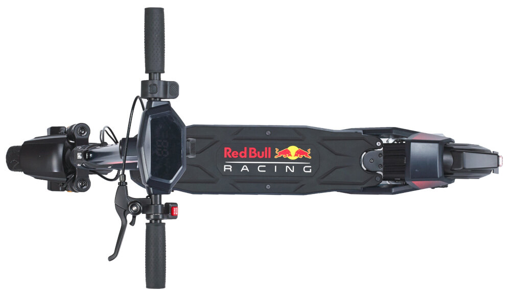 Hulajnoga elektryczna RED BULL RB-RTENTURBO10-12 Granatowo-czerwony solidna konstrukcja ramy aluminiowa duzy antposlizgowy poklad maksymalne obciazenie do 120 kg