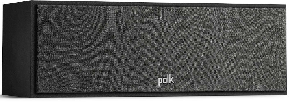 POLK AUDIO Monitor XT30C centralny kompaktowy głośnik 483x166x207mm waga 5.9kg, kolumna centralna po skosie na białym tle
