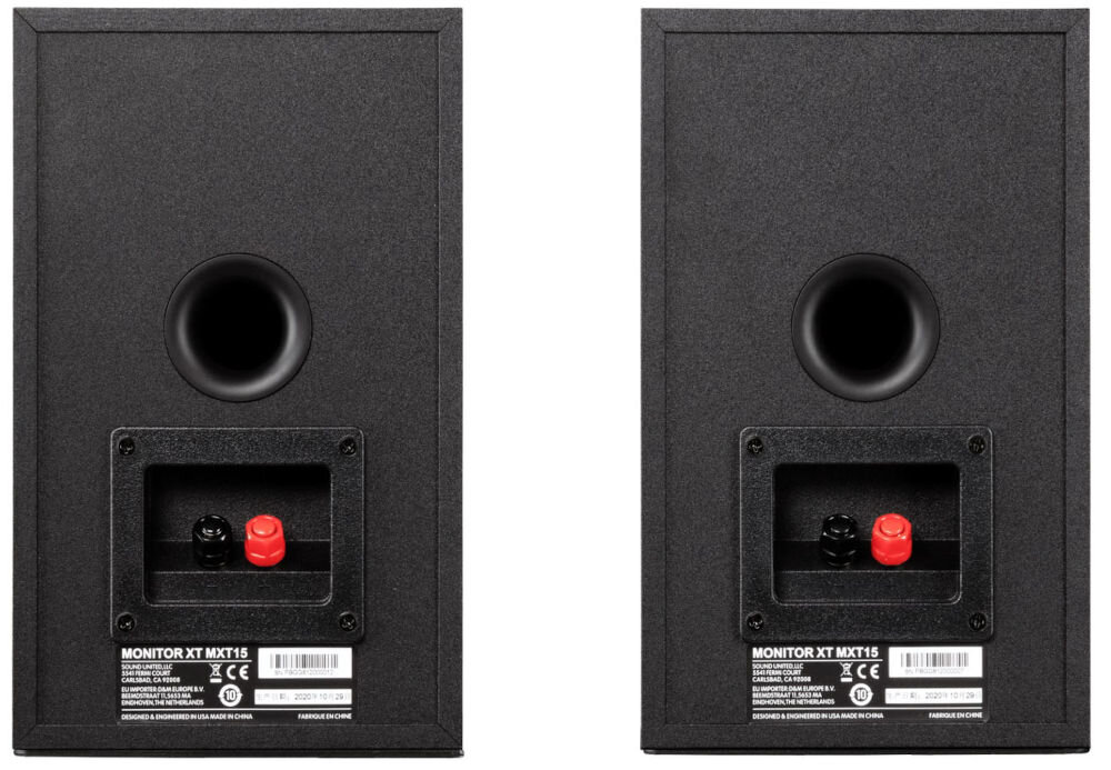 POLK AUDIO Monitor XT15 kolumna kompaktowa wymiary 165x269x182mm waga 4.08kg łatwe ustawienie, kolumny podstawkowe od tyłu na białym tle