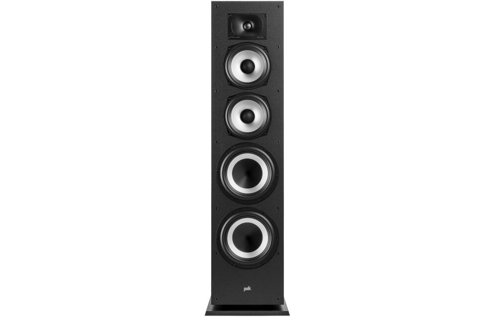 POLK AUDIO Monitor XT70 wymiary 235x1026x317mm waga 15.88kg obudowa stabilna, kolumna przednia od frontu na białym tle