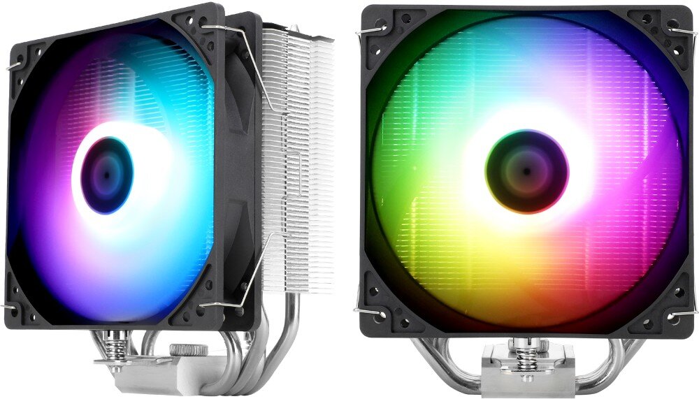 Komputer MAD DOG LOGIC-ARGB-A02WR32WH Dwa chłodzenia procesora z podświetlanymi wentylatorami ARGB i metalowymi radiatorami, chłodzenie procesora, temperatura, radiator