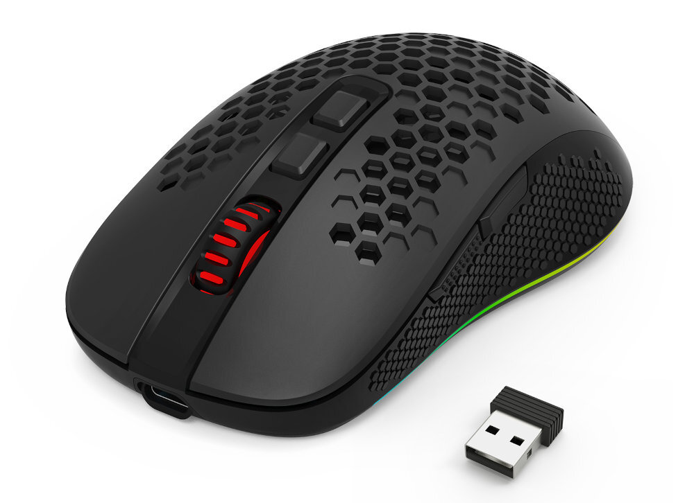 REDRAGON M694 HANA trzy tryby łączności przewodowemu przez kabel USB-A/USB-C odbiornikiem USB-A Bluetooth trybie przewodowym Tryb 2,4 GHz połączenie bezprzewodowe mobilnych, laptopach czy tabletach
