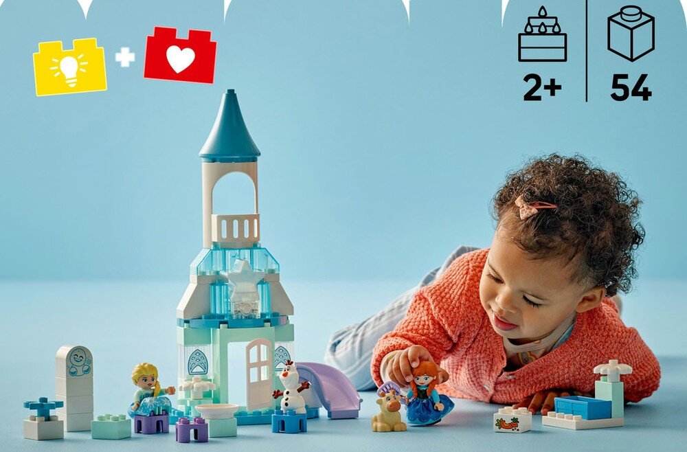 LEGO 10455 DUPLO Disney Przyjęcie w lodowym zamku Anny i Elzy elementy opis konstrukcji wiek
 