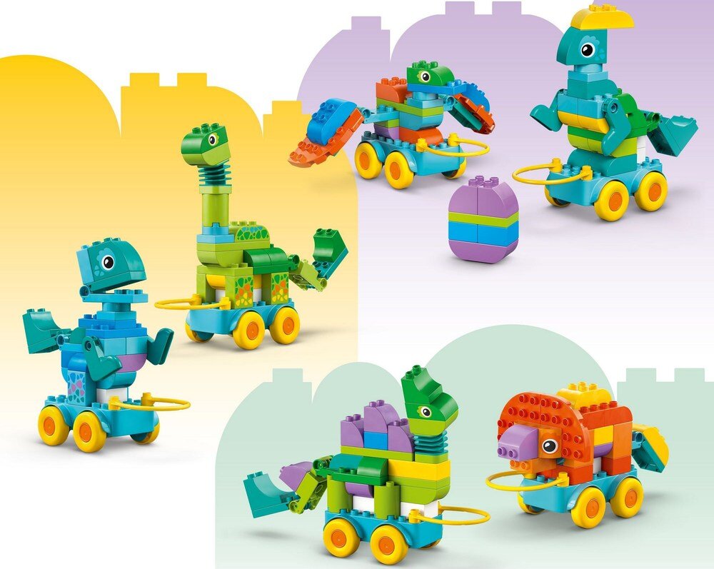 LEGO 10451 DUPLO 3 w 1 Dinozaury na kółkach elementy klocki wysokość