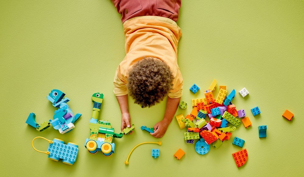 LEGO 10451 DUPLO 3 w 1 Dinozaury na kółkach zdolności manualne rozwój dziecka koordynacja umiejętności wyobraźnia