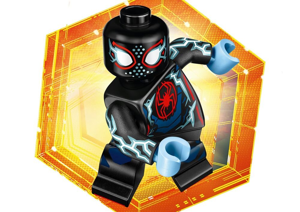 LEGO 71050 Minifigures Spider-Man: Poprzez multiwersum (1 figurka) co najmniej jedno wyjątkowe akcesorium Miles Morales Hobie Brown  Minifigurki z uniwersum Marvela