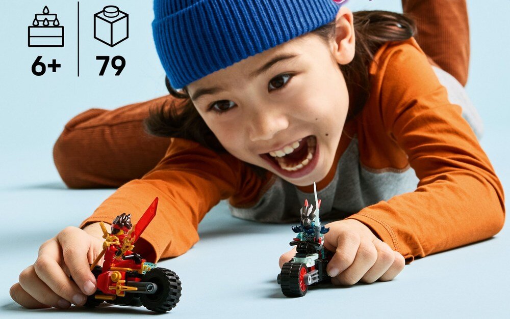 LEGO 71838 NINJAGO Wyścig motocyklowy Kaia 4 cm wysokości, 9 cm długości i 3 cm szerokości