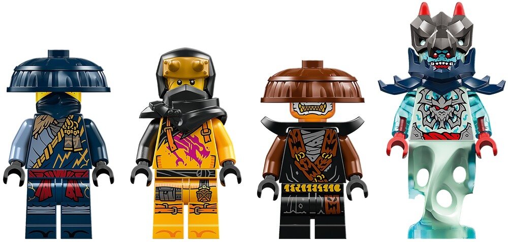 LEGO 71843 NINJAGO Ninjago Mech smoczego jeźdźca Rogue’a minifigurki Rogue, Arin oraz złowrogi duet Rox i wojownik Spektralnych Dragonów