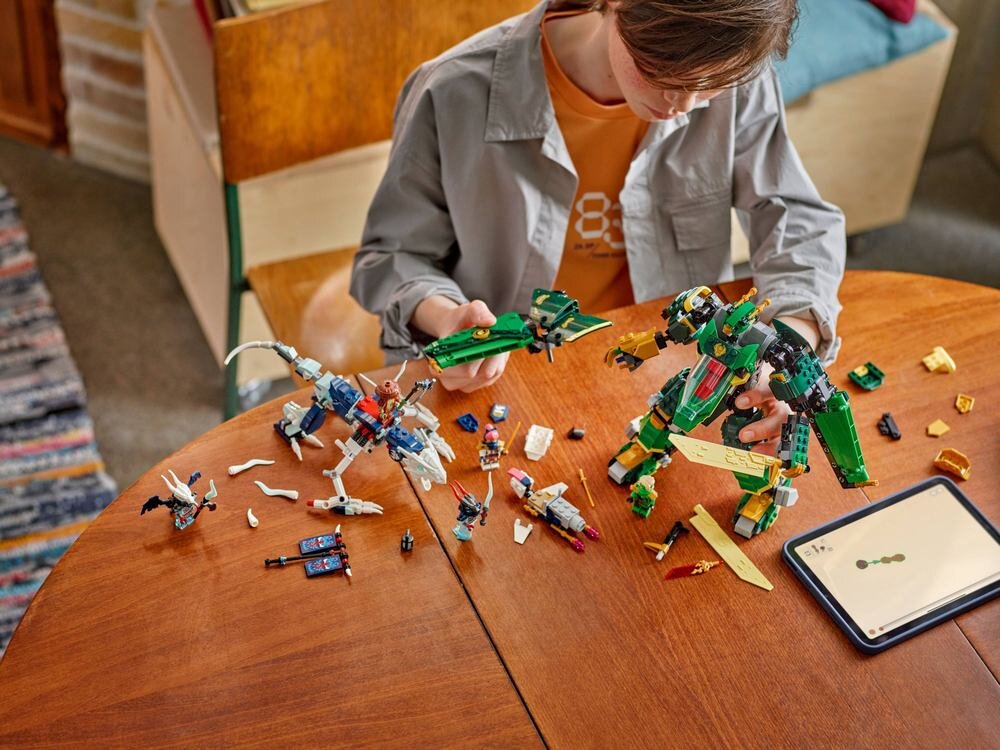 LEGO 71845 Ninjago Odrzutowy mech Lloyda dziecko buduje zestaw zdolności manualne rozwój dziecka koordynacja umiejętności wyobraźnia