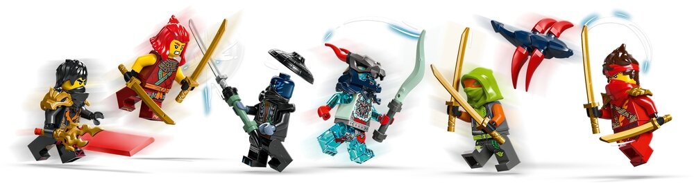 LEGO 71844 Ninjago Pojazd bojowy ninja sześć minifigurek szybowiec i model stworka