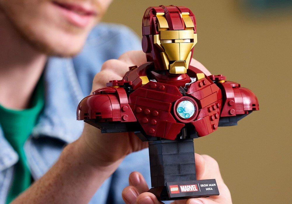 LEGO 76327 Marvel Popiersie Iron Mana MK4 elementy opis konstrukcji wiek