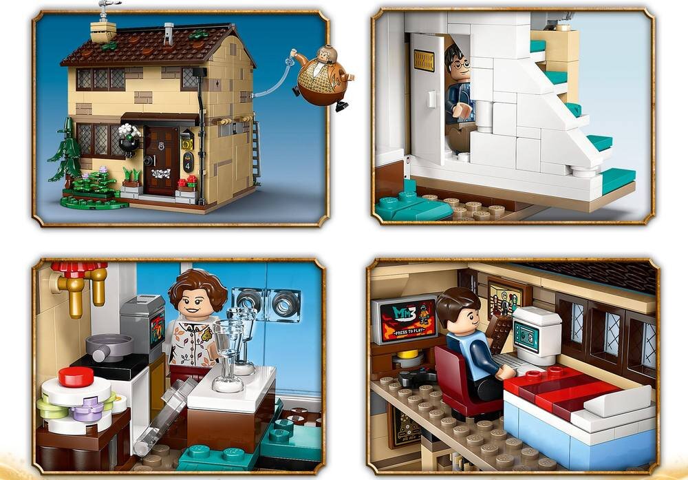 LEGO 76451 Harry Potter Privet Drive: Wizyta ciotki Marge detale kuchnia meble