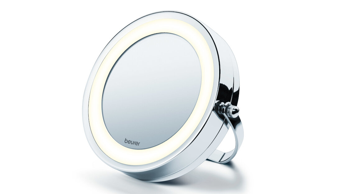 Lusterko kosmetyczne BEURER BS 59 obrotowe Obustronne lusterko z dwóch szkieł normalny obraz 5-krotne powiększenie
