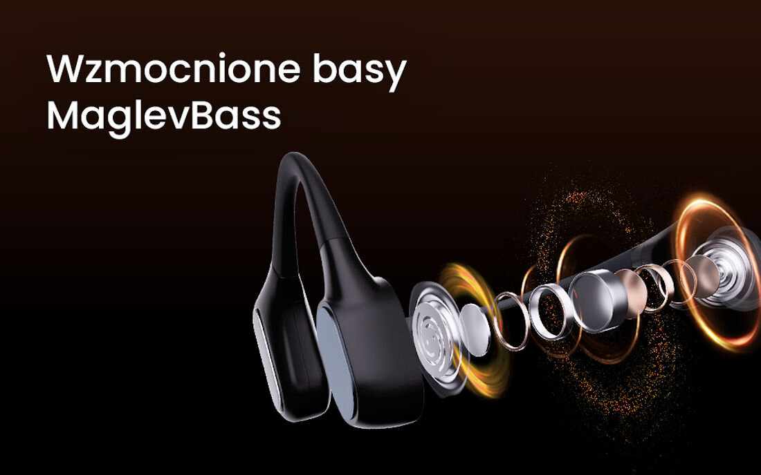 Słuchawki MOJAWA Aerra - Wciągające niskie tony, MaglevBass, systemy haptyczne, aplikacja Mojawa, przekrój słuchawek i ich budowa