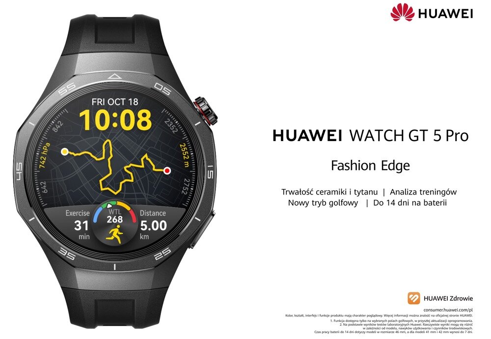 Smartwatch HUAWEI Watch GT 5 Pro ponadczasowość 