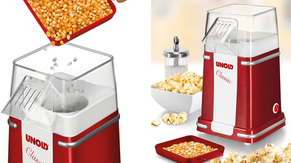Maszyna do popcornu UNOLD 48525 wysokiej jakości plastik, łatwe utrzymanie czystości