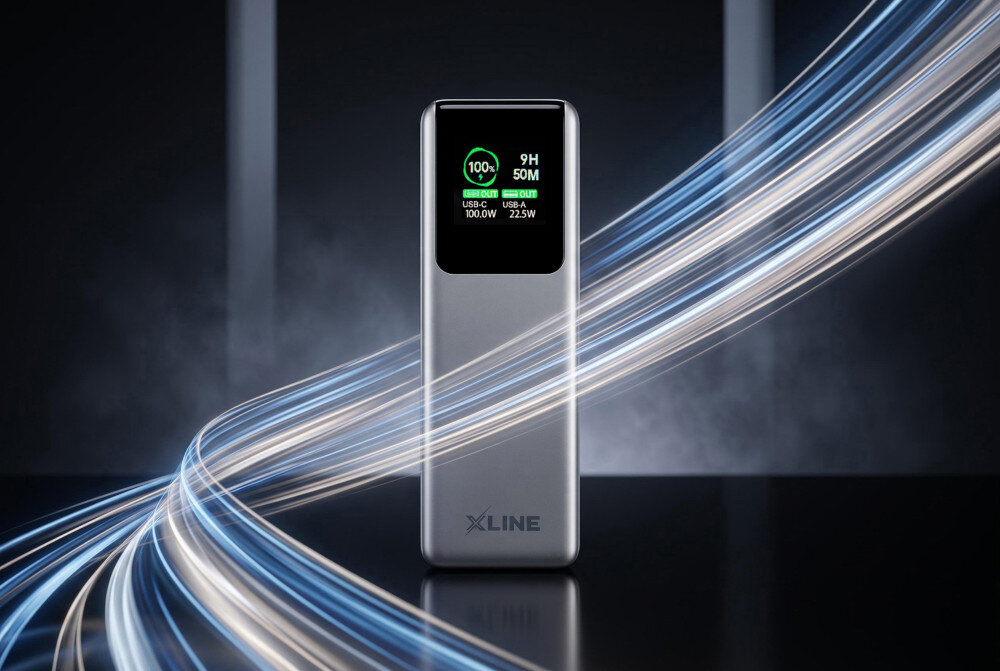 Powerbank XLINE GPB420K 20000 mAh 100W Czarny, akumulator Li-ion, USB-C 100 W, USB-A 22,5 W