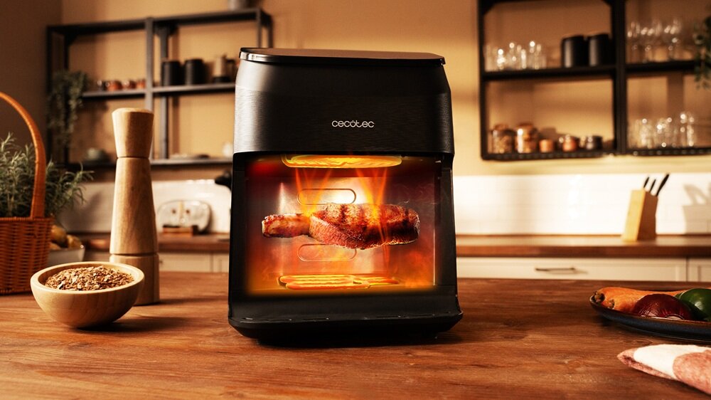 Air Fryer Frytkownica beztłuszczowa CECOTEC Cecofry&Grill Smoking 4500 3 w 1 z ukrytym grillem i wędzarnią ukryty grill ze stali nierdzewnej, rónomierne rozprowadzanie ciepła, smak i wygląd, bez wychodzenia z domu