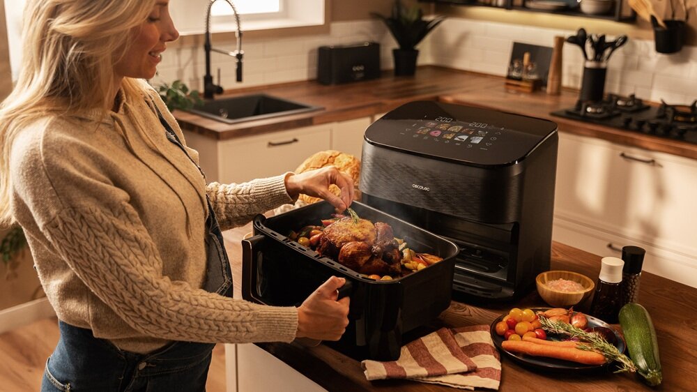 Air Fryer Frytkownica beztłuszczowa CECOTEC Cecofry&Grill Smokin 10 automatycznych programów, automatyczne dobranie programów, bez ryzyka przypaleń