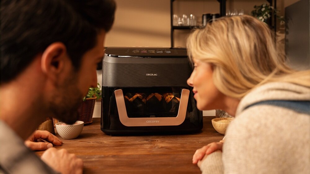 Air Fryer Frytkownica beztłuszczowa CECOTEC Cecofry&Grill Smokin okienko podglądu, bez otwierania urządzenia, funkcja wędzenia, bez utraty ciepła