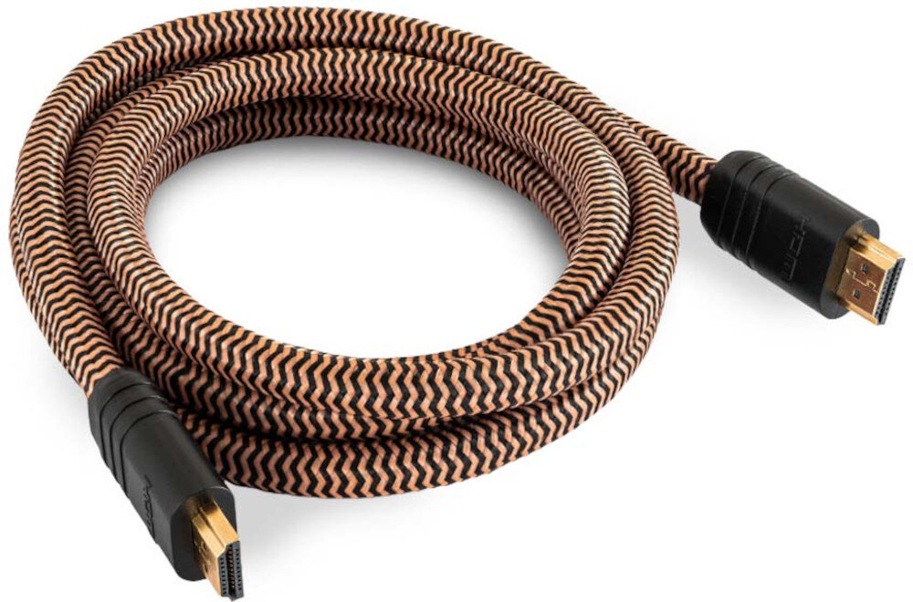 Kabel HDMI-HDMI PROSON Arctic 4 m pleciony nylon oplot wytrzymałe złącza 8K 48 Gbit/s HDR, kabel HDMI na białym tle