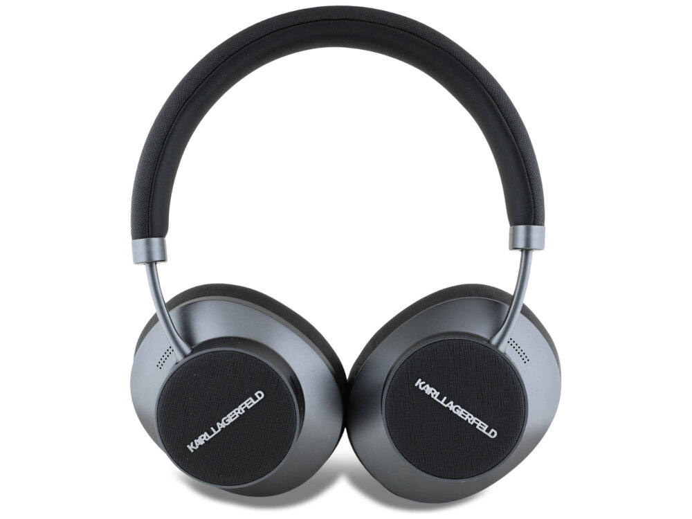 Słuchawki nauszne Karl Lagerfeld Saffiano Elongated - Technologia Bluetooth 5.4, słuchawki na białym tle