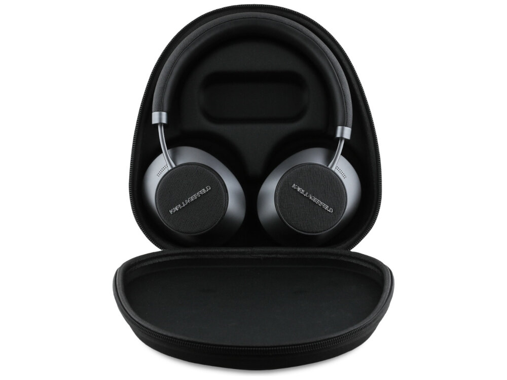 Słuchawki nauszne Karl Lagerfeld Saffiano Elongated - Etui ochronne, etui z słuchawkami na białym tle