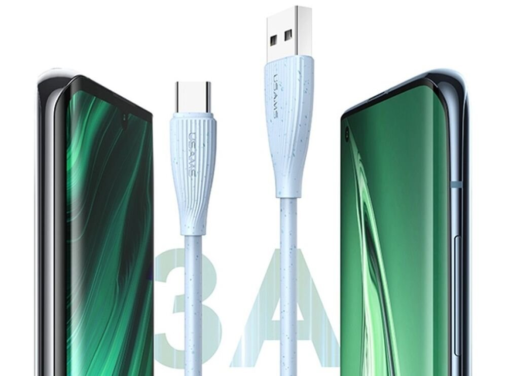 Kabel USB - USB-C USAMS Green Series SJ714 18W 1 m ladowanie, natezenie, moc, kabel czarny