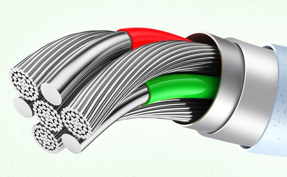 Kabel USB-C - USB-C USAMS Green Series SJ716 60W 1 m koncowki, elastyczne, trwale pvc, polaczenie, urzadzenia, kabel z koncowkami