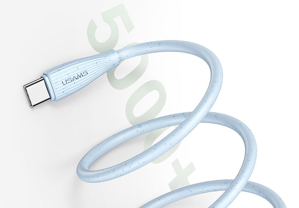 Kabel USB-C - USB-C USAMS Green Series SJ716 60W 1 m przesyl, dane, dlugosc, port, kabel