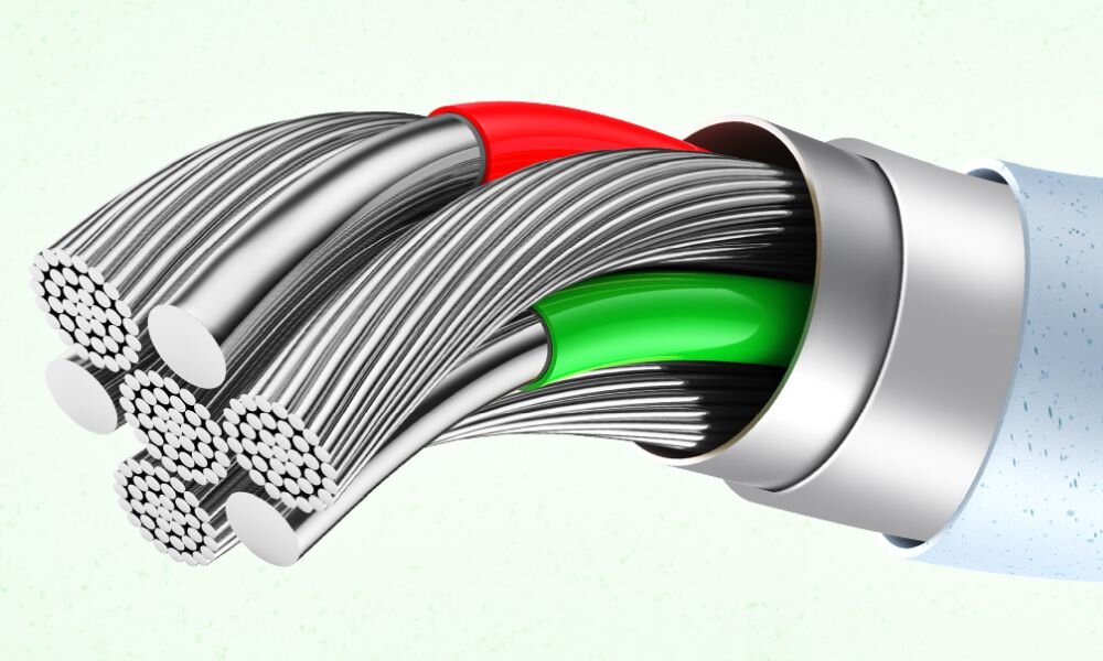 Kabel USB-C - Lightning USAMS Green Series SJ717 30W 1 m koncowka, solidnosc, konstrukcja jakosc, miedziany rdzen