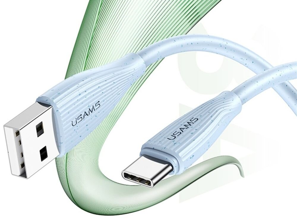 Kabel USB - USB-C USAMS Green Series SJ714 18W 1 m dlugosc przewodu, czarny kabel, uzytkowanie codzienne
