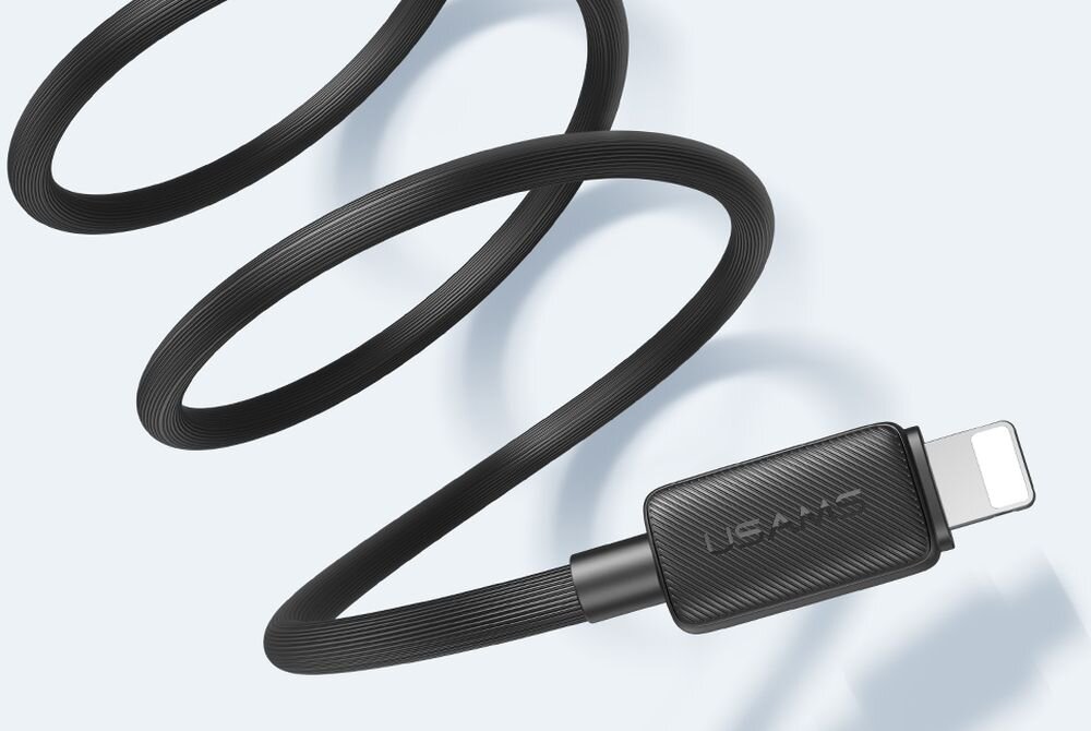 Kabel USB-A Lightning USAMS KY Series US-SJ689 1 m stabilnosc, bezpieczenstwo, ladowanie, obsluga, prad naterzenie, zasilanie, kabel czarny